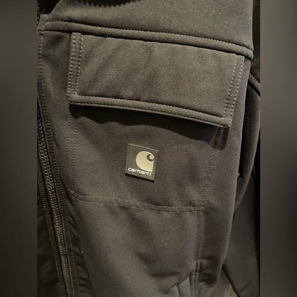 Men’s Carhartt jacket coat size Large pockets activewear utility winter black - Picture 2 of 9
